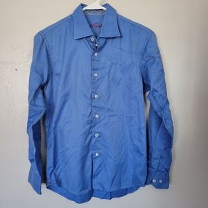 Robert Graham Boys Large 14/16 Blue Long Sleeve Button Up Dress Shirt